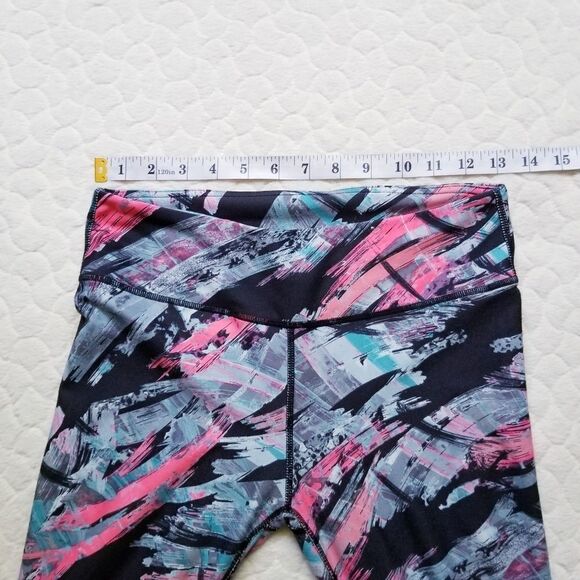 Fabletics leggings brush stroke colorful teal pink - Picture 2 of 7